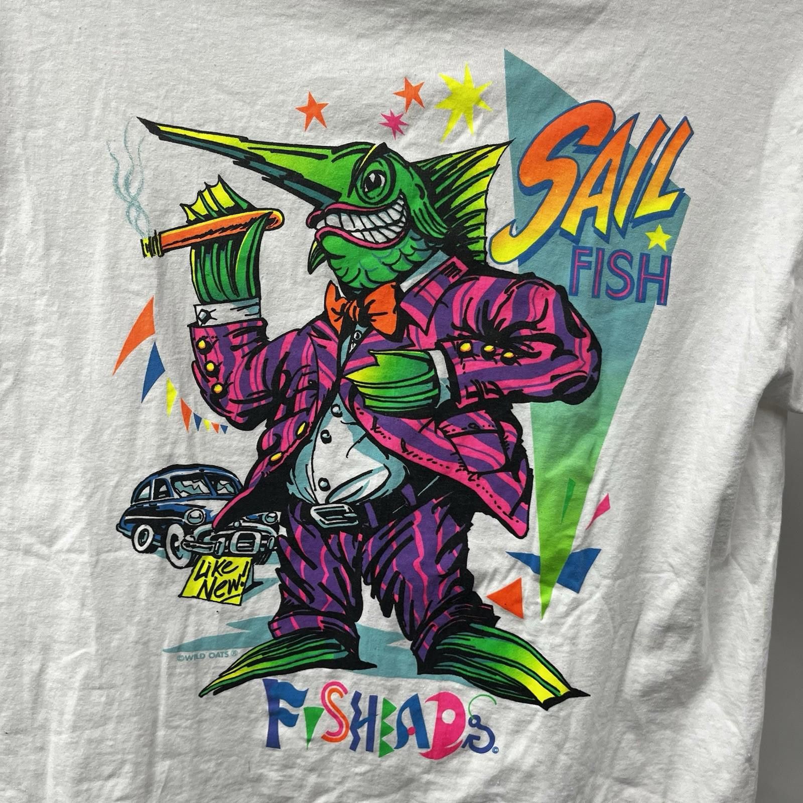 Peter Millar Vintage 90s Wild Oats FishHeads Sail Fish T Shirt Mens L USA Size US L / EU 52-54 / 3 - 2 Thumbnail