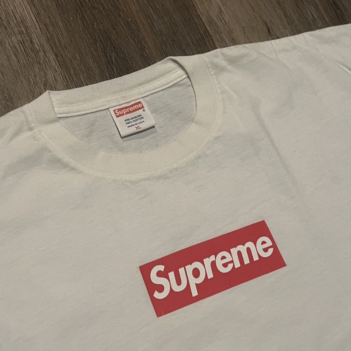 image of Supreme OG Box Logo Tee 2001 Friends And Family Bogo T Shirt in White, Men's (Size XL)