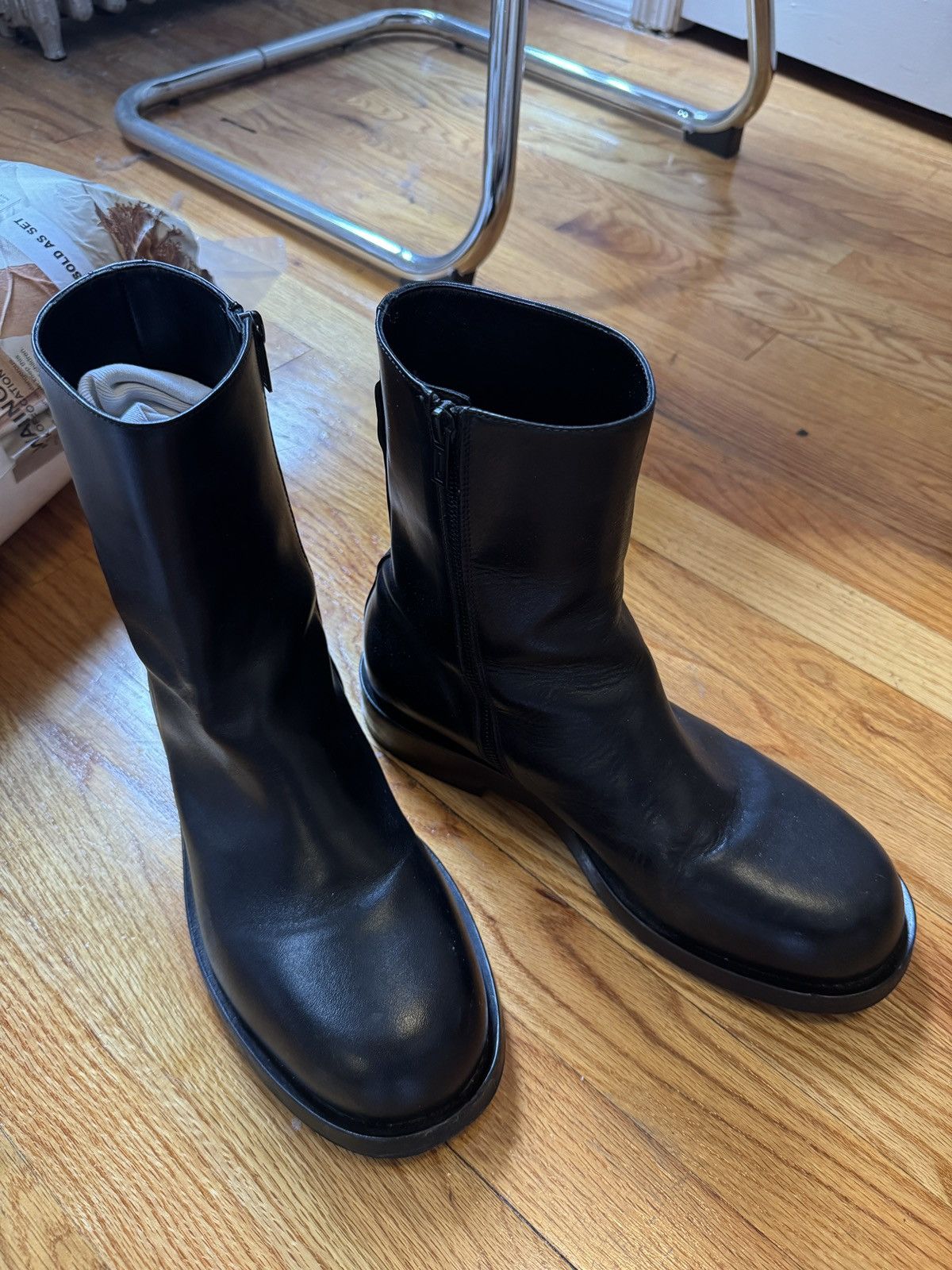 Ann Demeulemeester Ted leather 2 in 1 high/low boot black Size US 9.5 / EU 42-43 - 7 Thumbnail