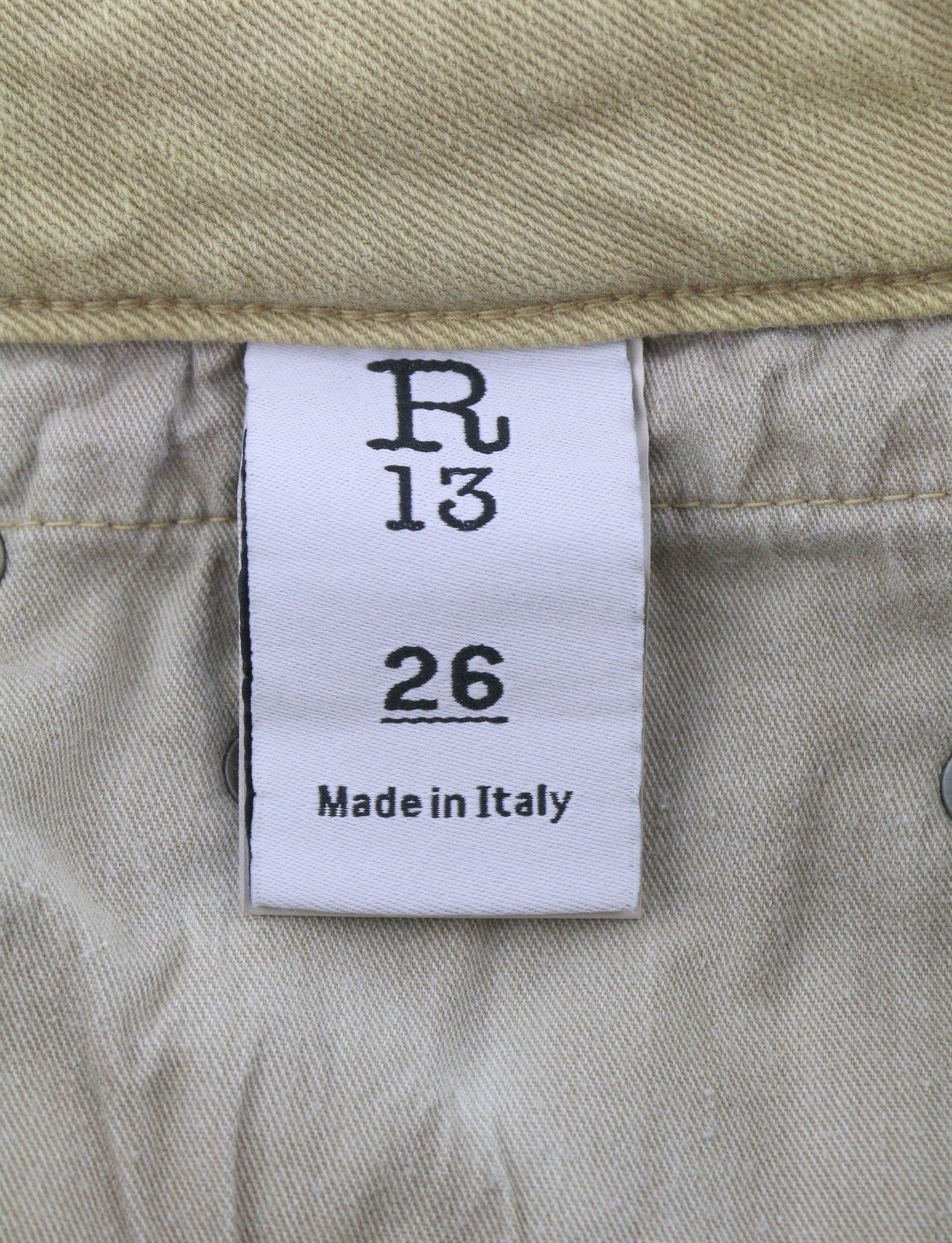 R13 BOY STRAIGHT 26 Khaki Stretch Faded Ankle Casual 86285 Size 26" / US 2 / IT 38 - 8 Thumbnail