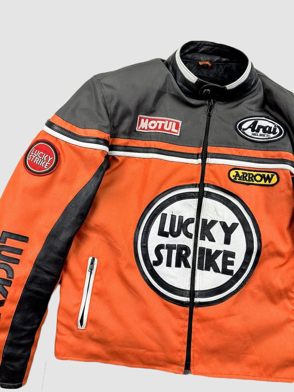 Genuine Leather 🔥 Lucky Strike Textile x Leather 🔥 Jacket Streetwear Size US L / EU 52-54 / 3 - 2 Thumbnail
