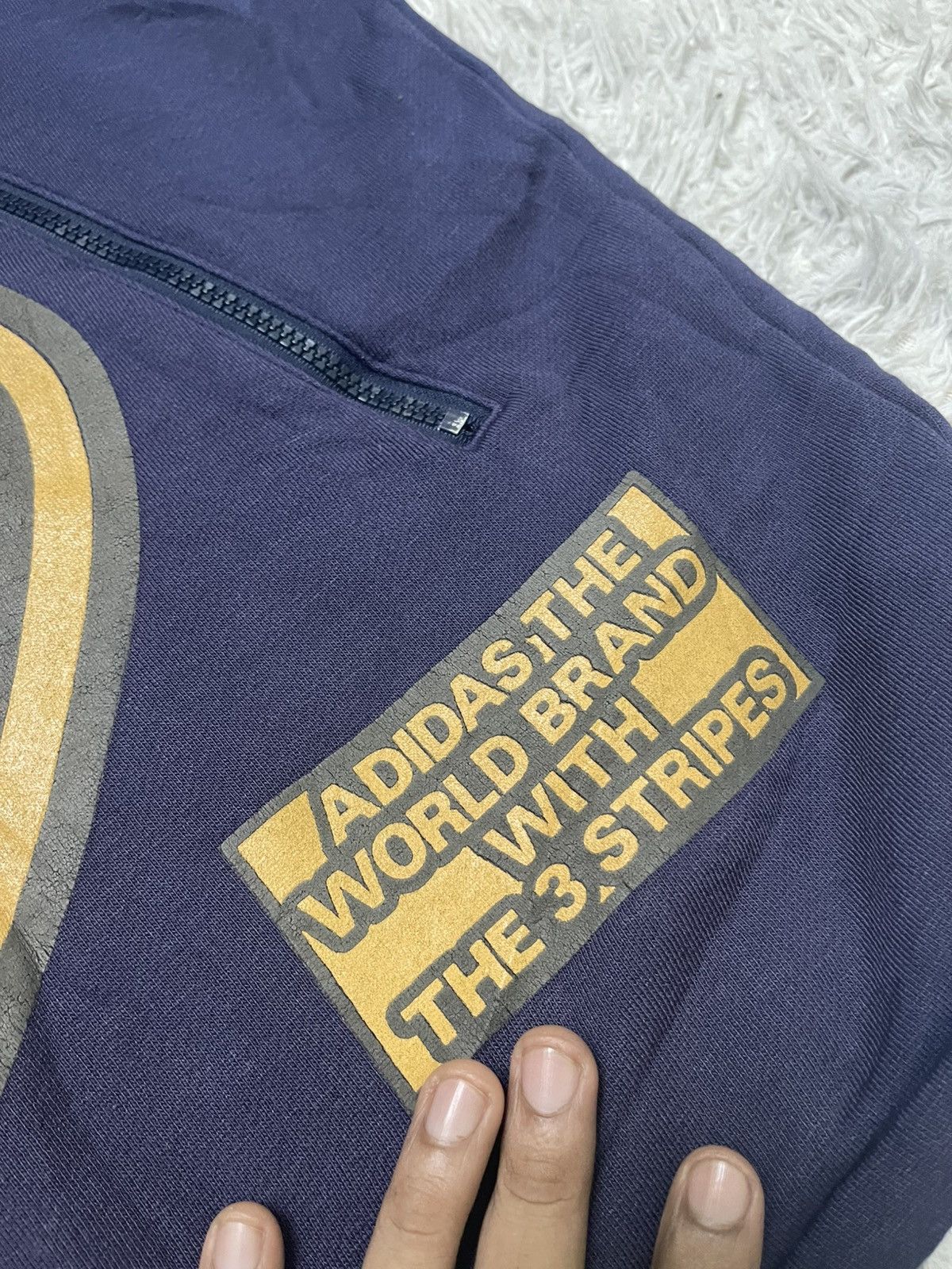 Adidas 90s ADIDAS HOODIE ZIPPER UP RARE DESIGN DISTRESSED Size US XL / EU 56 / 4 - 10 Thumbnail