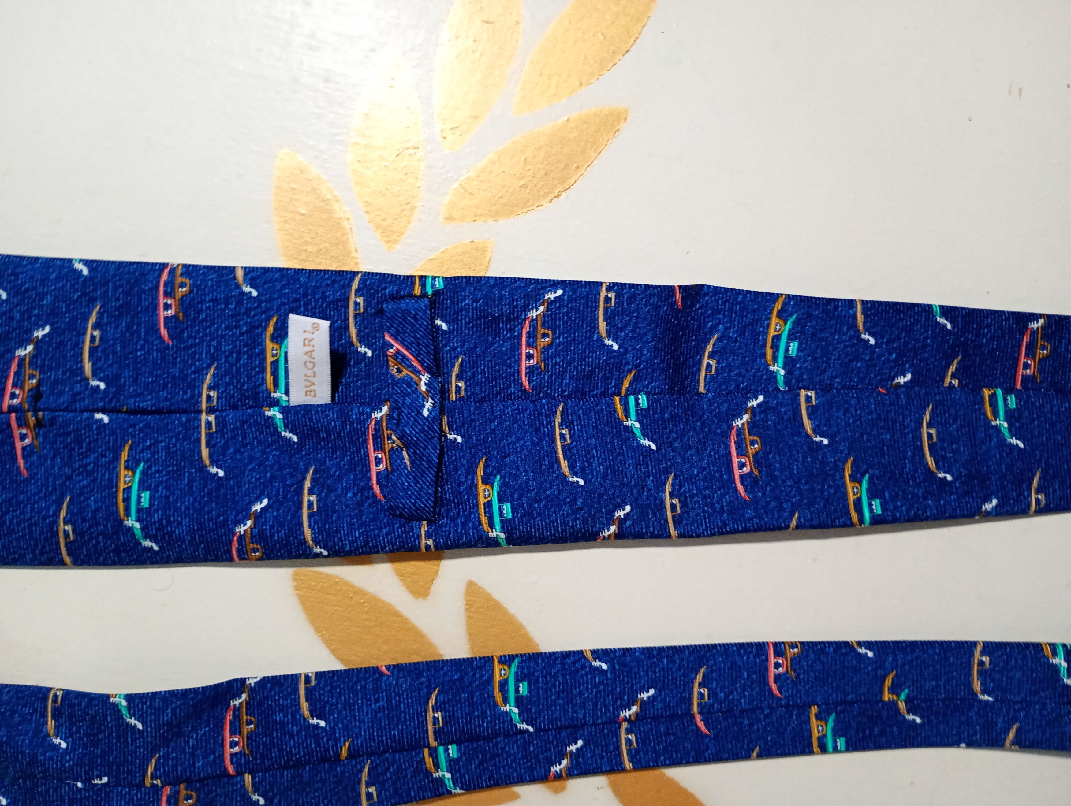 Bvlgari Bvlgari Hand Made Silk Tie Vintage 90/s Size ONE SIZE - 10 Thumbnail