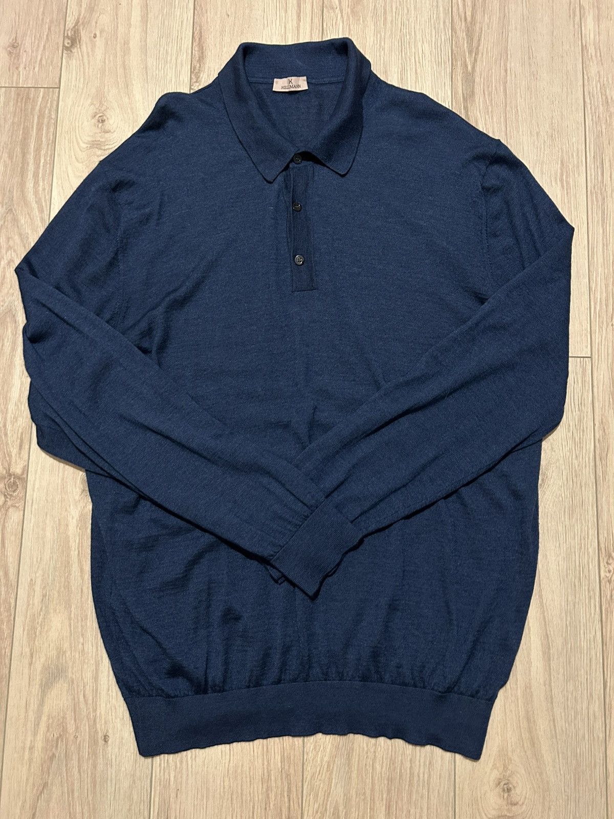 Patrick Hellmann Collection Hellmann long sleeve cashmere polo tee Size US XXL / EU 58 / 5 - 1 Thumbnail