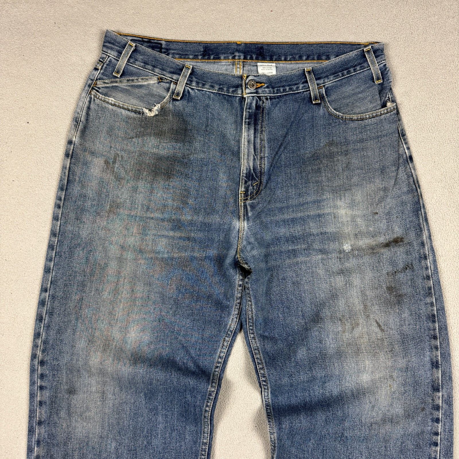 Levi's VTG Levi's SilverTab Low Loose Baggy Faded Stained W38 L32 Size US 38 / EU 54 - 4 Thumbnail