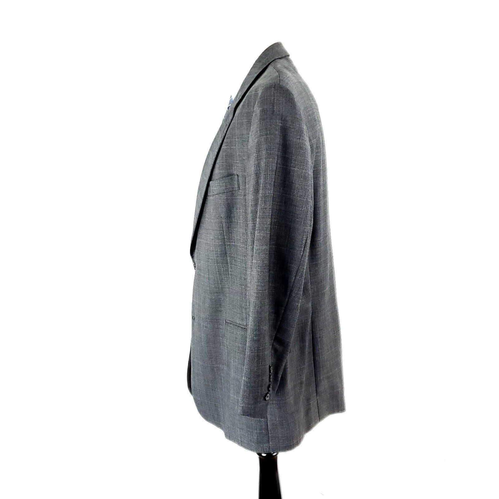 Hart Schaffner Marx Hart Schaffner Marx Wool 2 Button Blazer 42R Gray Sharkskin Size 42R - 4 Thumbnail