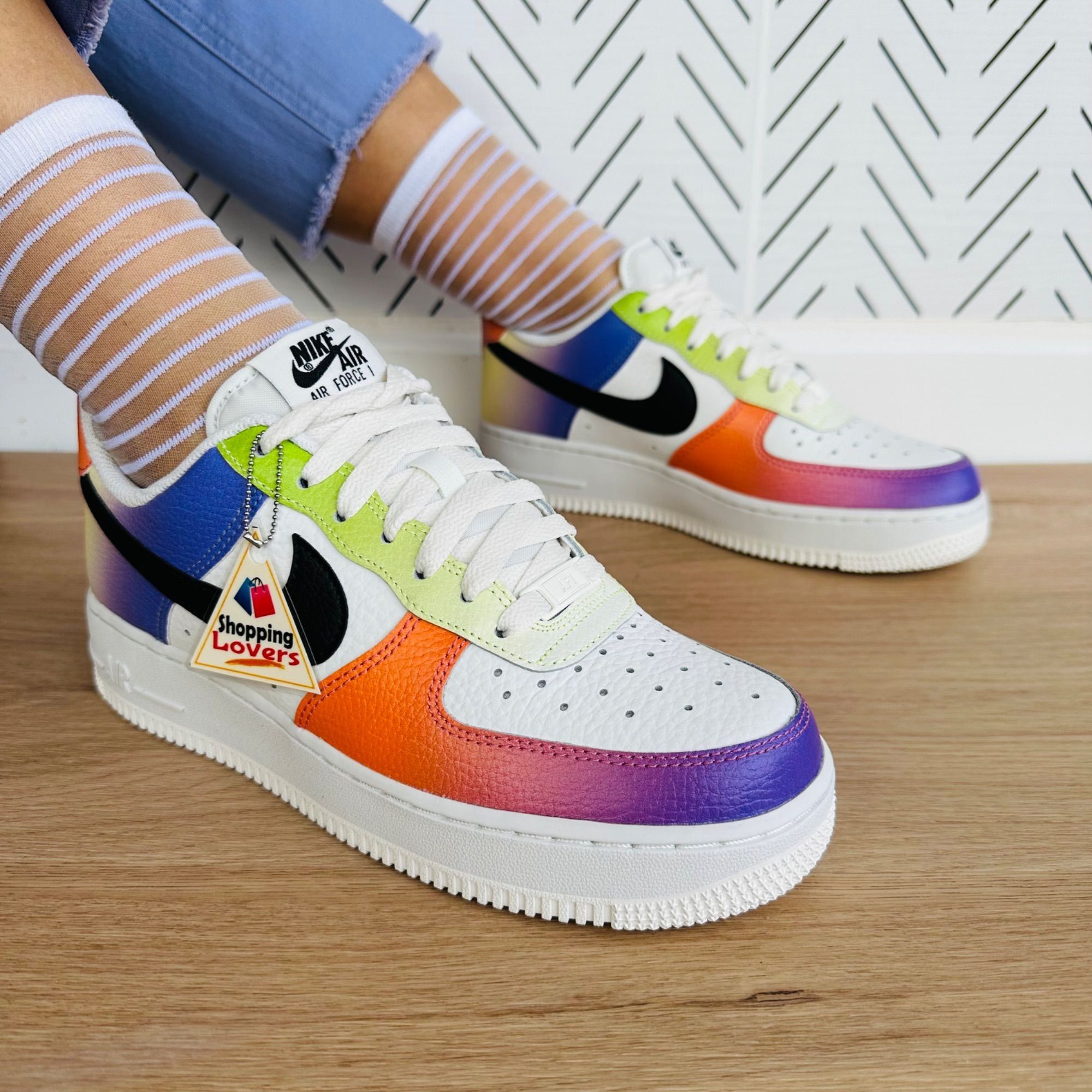 Nike Sz 6 Nike Womens Shoes Air Force 1 Low 07 Purple Orange G Grailed