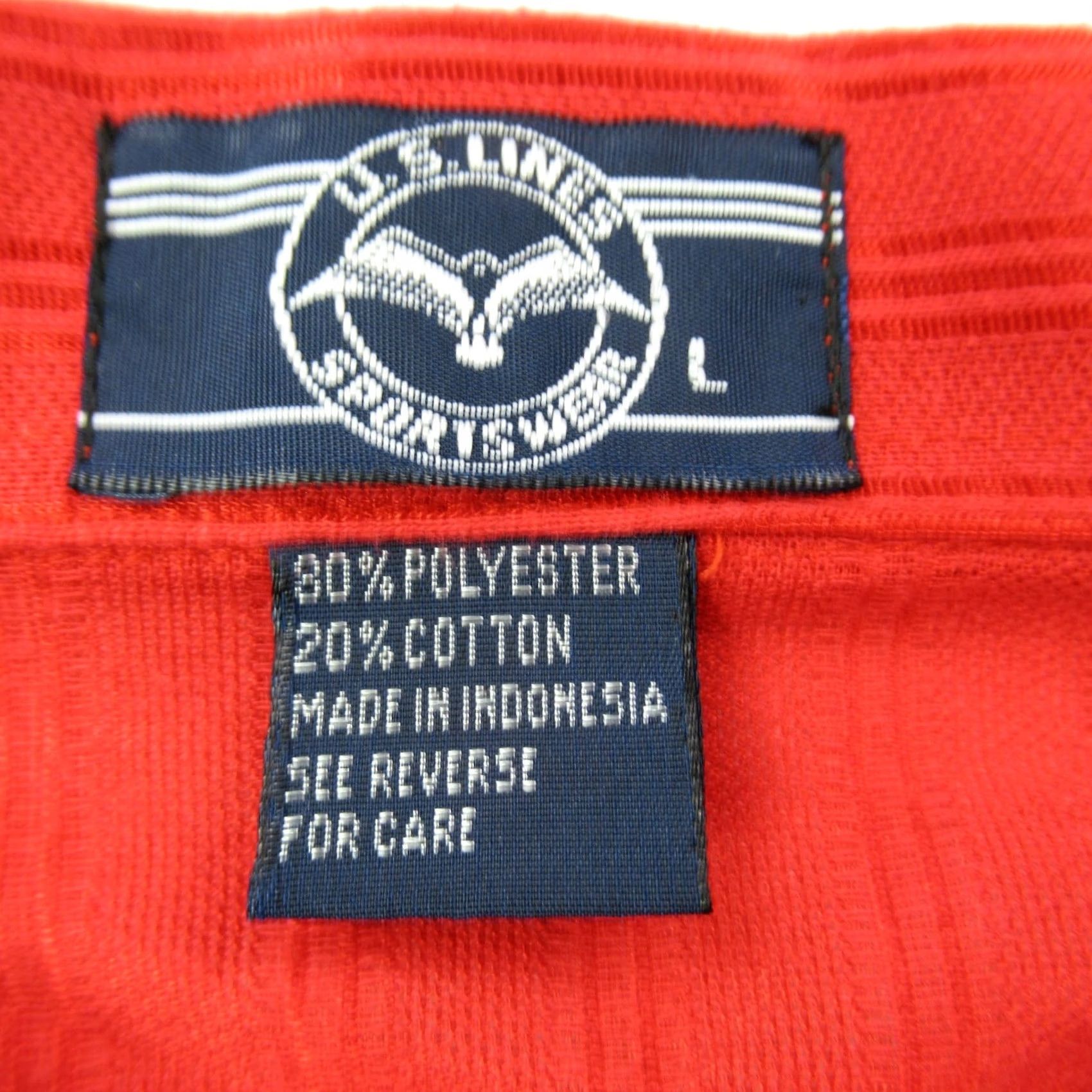 Vintage Vintage US Lines Sportswear Shirt Mens Large Red Stripes Golf Short Sleeve Size US L / EU 52-54 / 3 - 3 Thumbnail