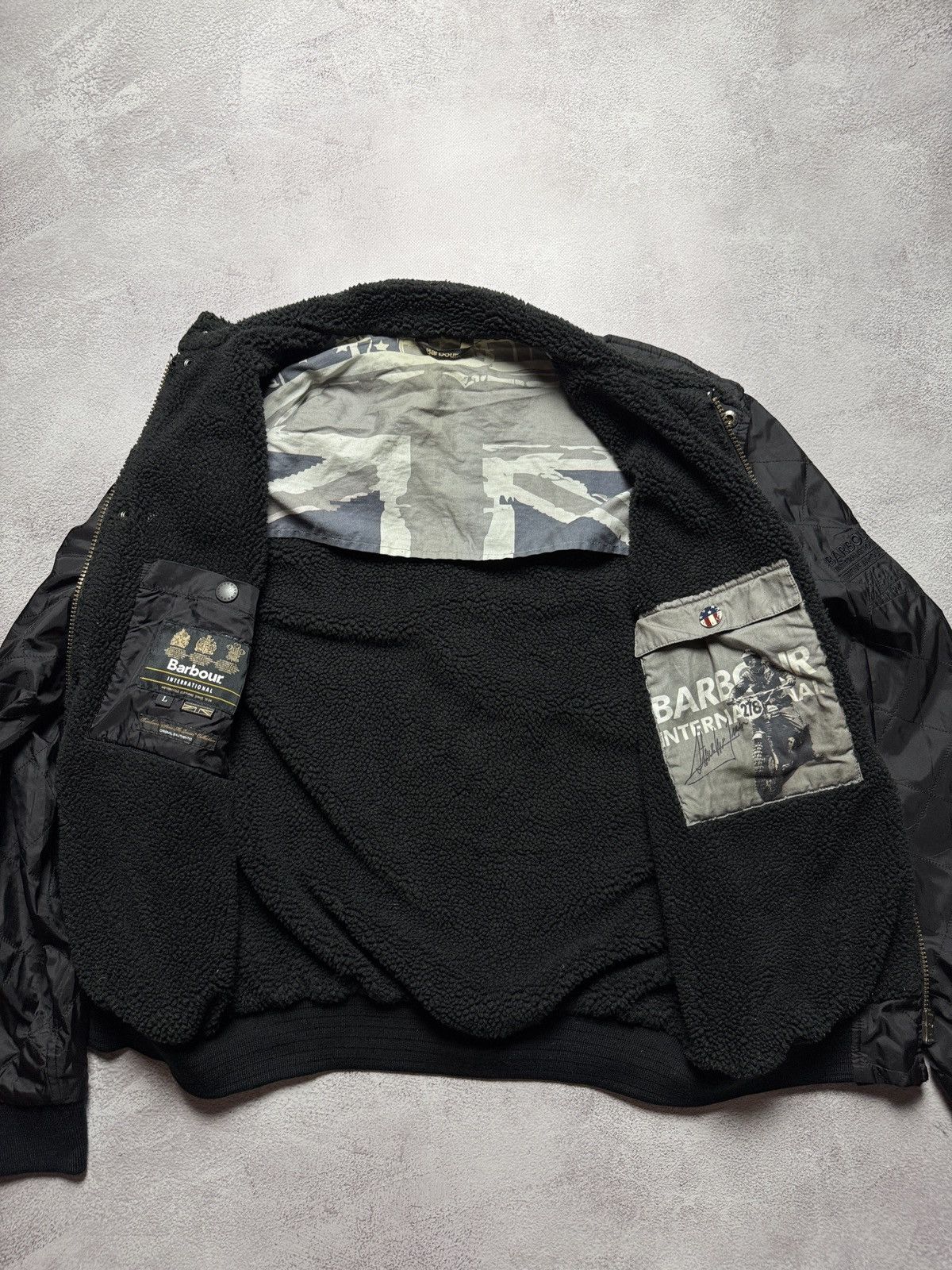 Barbour Vintage Steve McQueen-Inspired Black Quilted Bomber Jacket Size US L / EU 52-54 / 3 - 13 Thumbnail