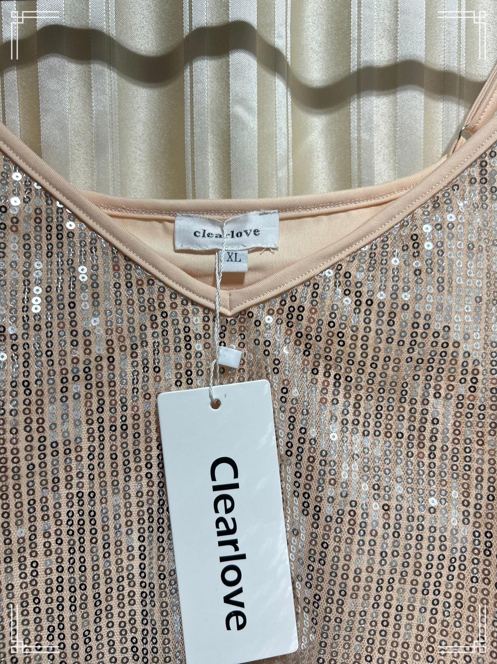 Designer Clearlove Sequin Tank Top - Rose Gold, Size XL Size XL / US 12-14 / IT 48-50 - 2 Thumbnail