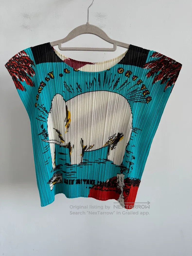 Issey Miyake Issey Miyake Blue Short Sleeve Size L / US 10 / IT 46 - 1 Thumbnail
