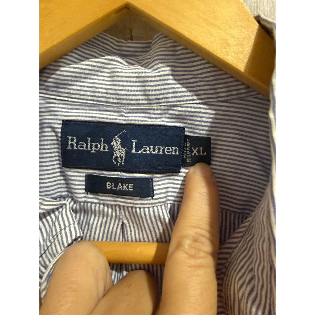 Polo Ralph Lauren Polo Ralph Lauren Shirt Mens XL Blue Striped Button Down Size US XL / EU 56 / 4 - 4 Thumbnail