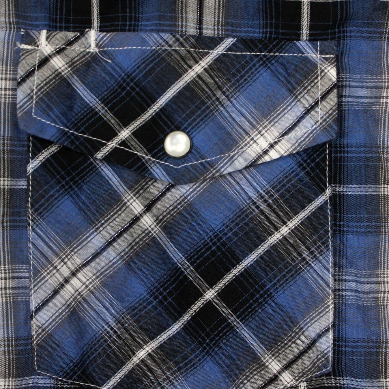 Roper Roper Pearl Snap Shirt Mens Large Plaid Long Sleeve Blue Pattern Cowboy Western Pearl Snap Button-Up Shirt Mens Large Size US L / EU 52-54 / 3 - 6 Thumbnail