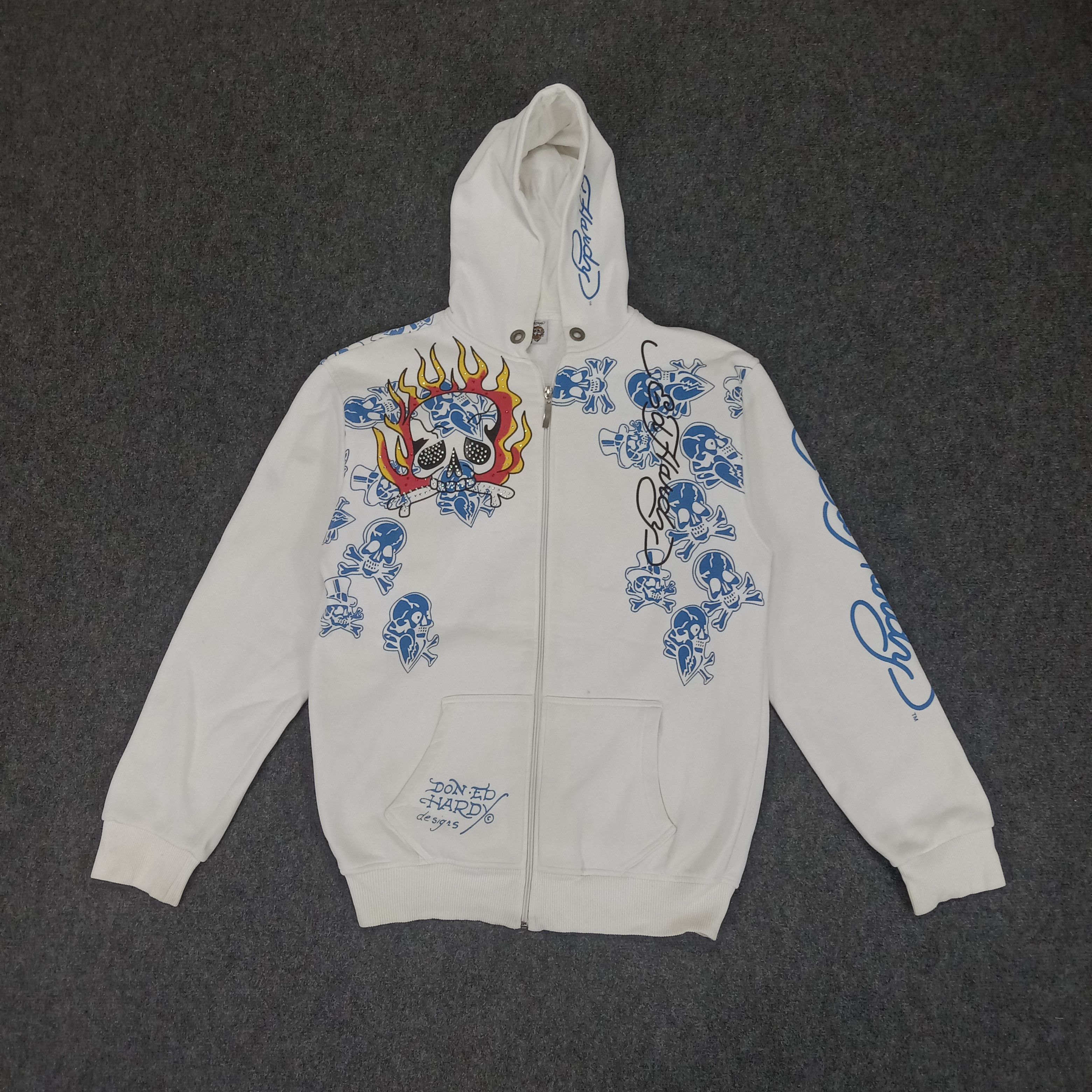 Christian Audigier × Ed Hardy × Vintage Ed Hardy By Christian Audigier Designer Skull Hoodie Size US M / EU 48-50 / 2 - 5 Thumbnail