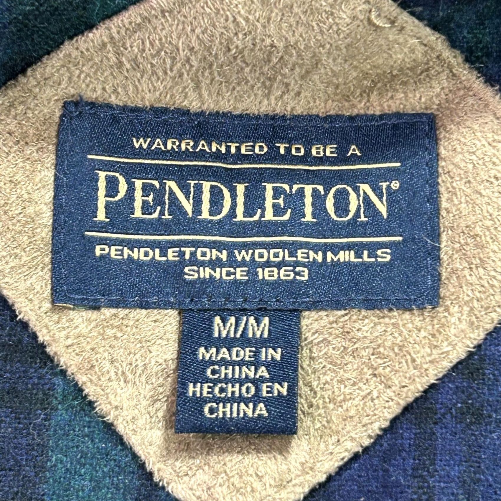 Pendleton Pendleton Jacket Mens M Navy Sherpa Fleece Full Zip Plaid Lined Cozy Bomber Jacket Mens Regular Blue Size US M / EU 48-50 / 2 - 6 Thumbnail