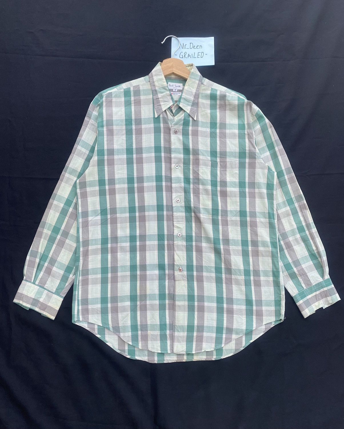 Rare Vintage Paul Smith Checkered Buttons Up Shirt