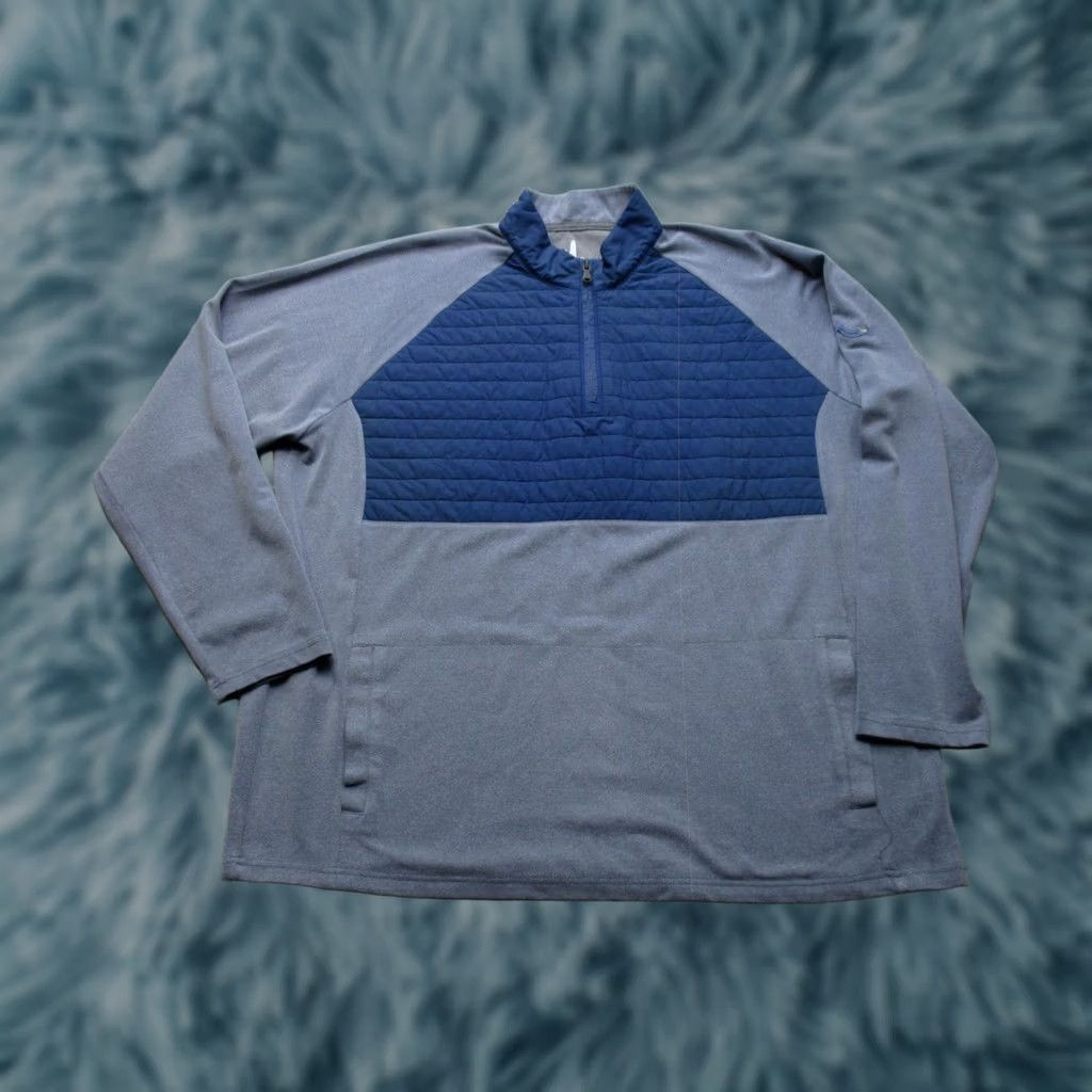 johnnie-O johnnie-O Sweater Mens XL Gray Quarter Zip Quilted Fleece Raglan Pullover Size US XL / EU 56 / 4 - 1 Thumbnail