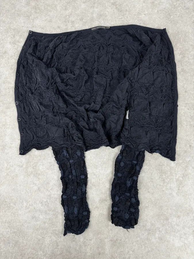 Marithe + Francois Girbaud Marithé + François Girbaud Navy Textured Flowers Cardigan Size S / US 4 / IT 40 - 7 Thumbnail