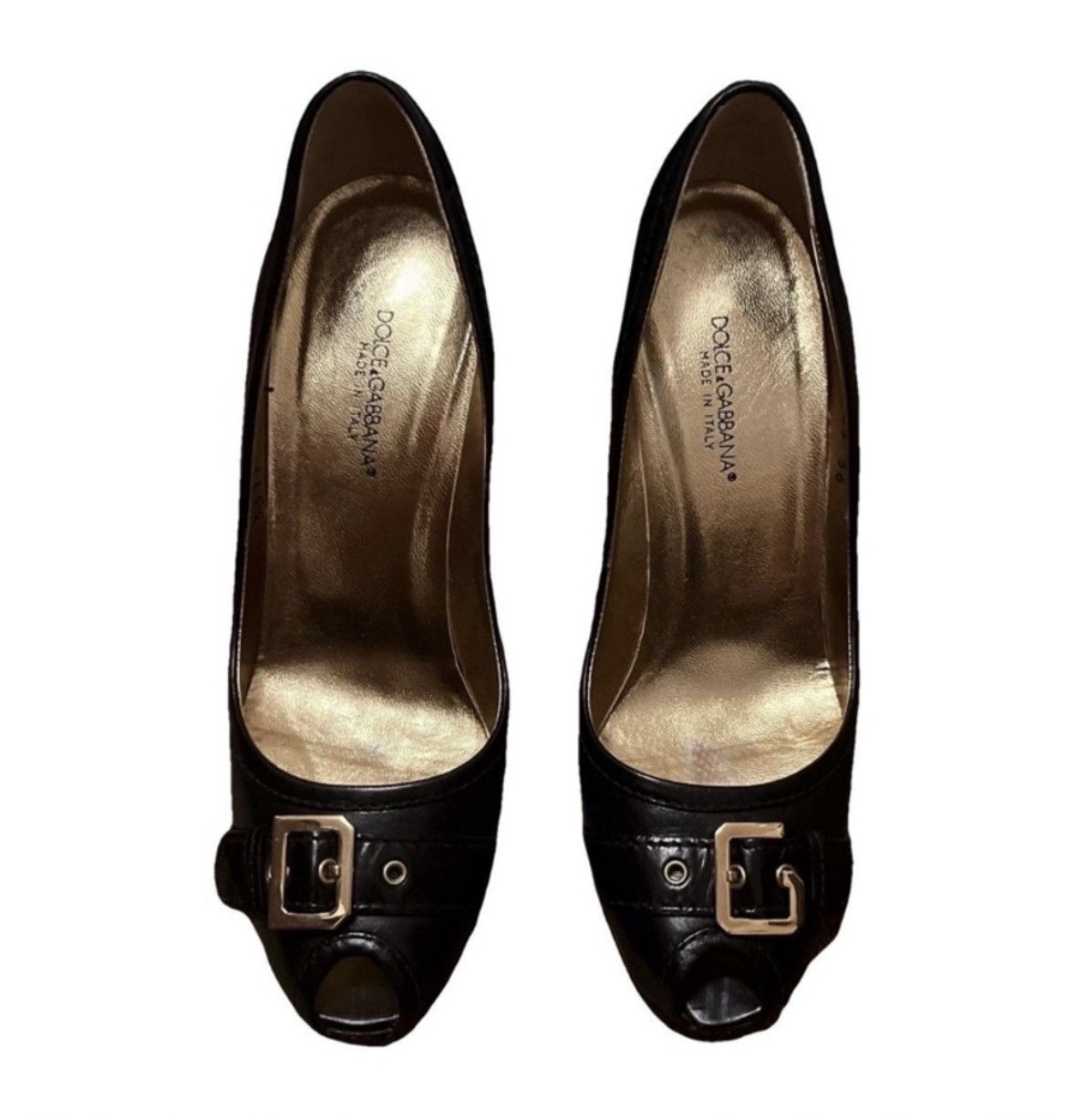 Dolce & Gabbana Dolce & Gabbana Peep Toe Buckle Heels/Size 7.5 Size US 7.5 / IT 37.5 - 2 Thumbnail