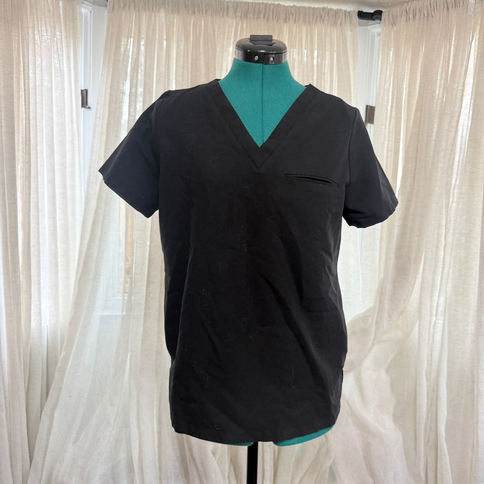 Other Mandala Black V-Neck Scrub Top | Sz S Size S / US 4 / IT 40 - 2 Thumbnail