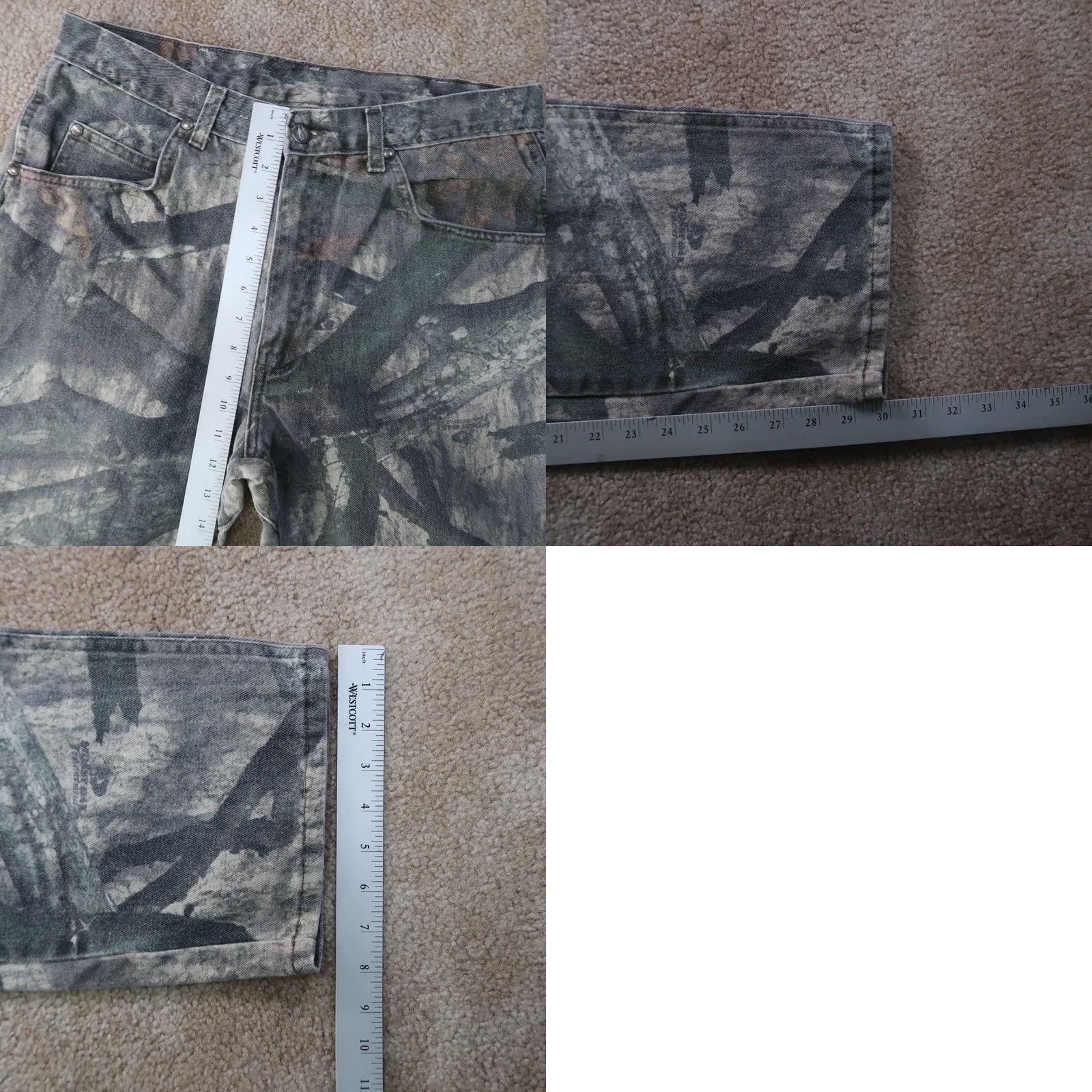 Wrangler VINTAGE Wrangler Jeans Pro gear Mossy oak Treestand Camo Men's 34x32 (32x30) Jeans Reg 32 Green Camouflage 90s Grunge USA Mens Size US 32 / EU 48 - 9 Thumbnail