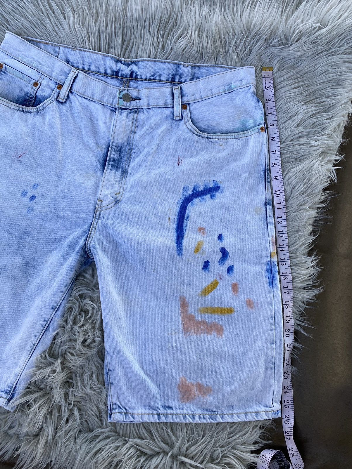 Levi's Levi’s 569 Distressed Painted Bleached Baggy Jeans Shorts 38 Size US 38 / EU 54 - 4 Thumbnail