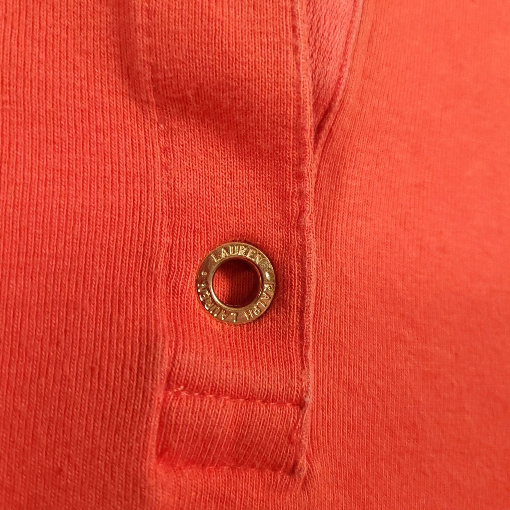 Ralph Lauren VINTAGE Lauren Ralph Lauren Short Rolled Sleeve Shirt Women's Large Orange V Neck Shirt Size L / US 10 / IT 46 - 6 Thumbnail