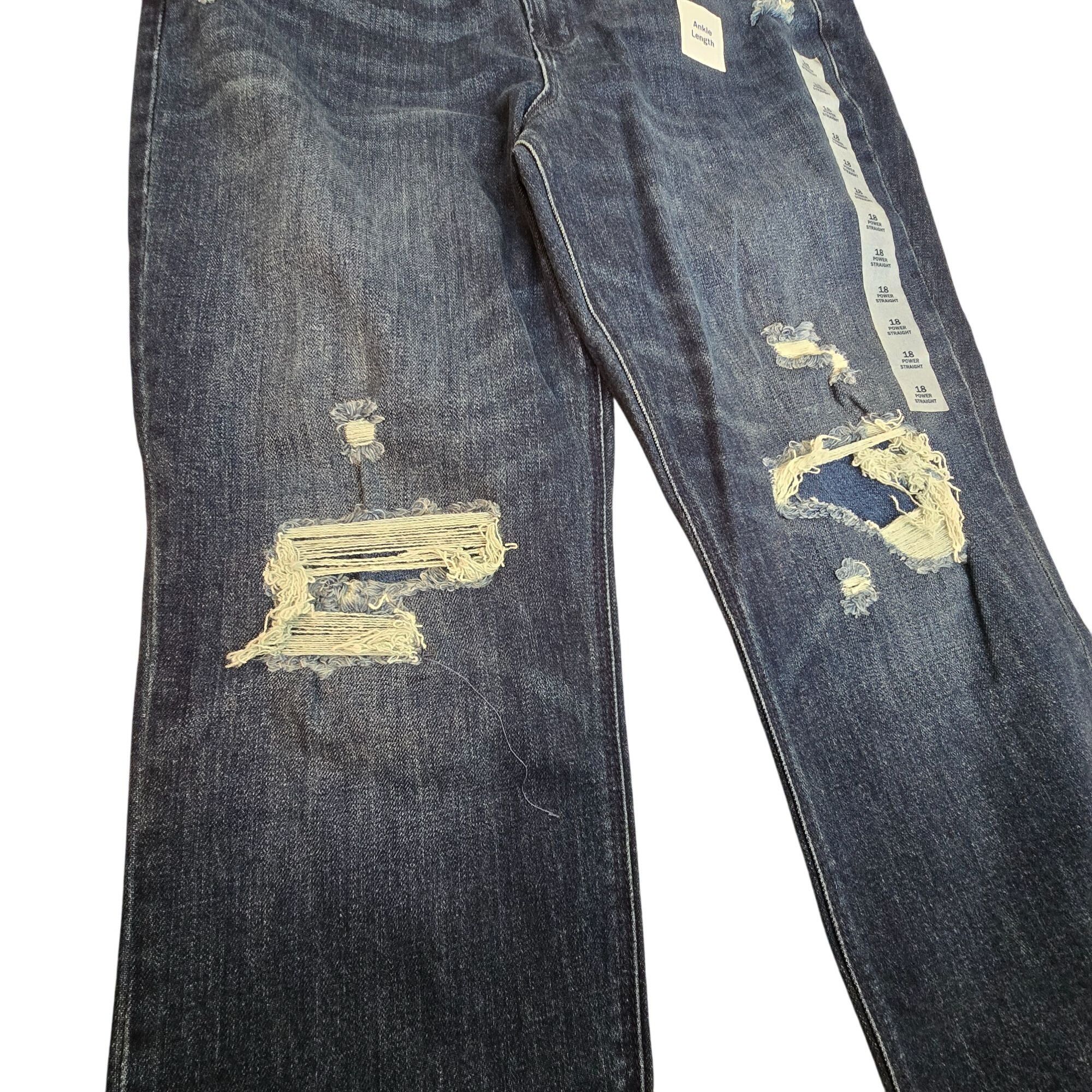 Old Navy Old Navy Jeans Size 18 Distressed Power Slim Straight High R Size 40" / US 18 - 8 Thumbnail
