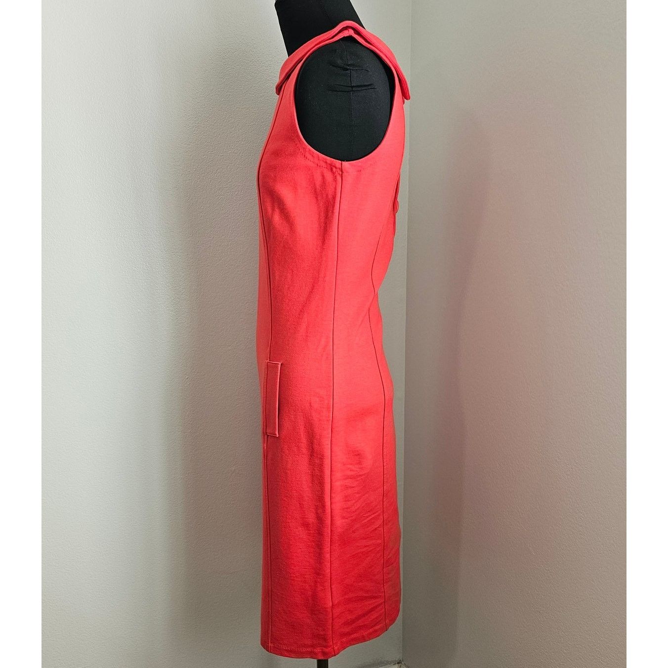 Boden EUC Boden Roma Coral Back Button Shift Dress UK 8L US 4L Size S / US 4 / IT 40 - 3 Thumbnail