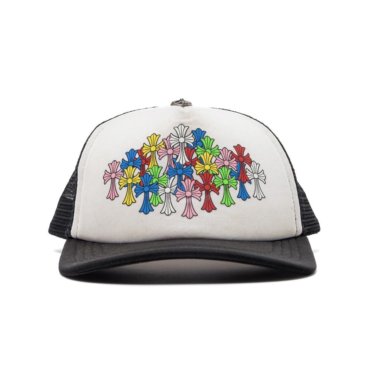 Chrome Hearts Multi Color Crosses Trucker Hat Black White Size ONE SIZE - 1 Thumbnail