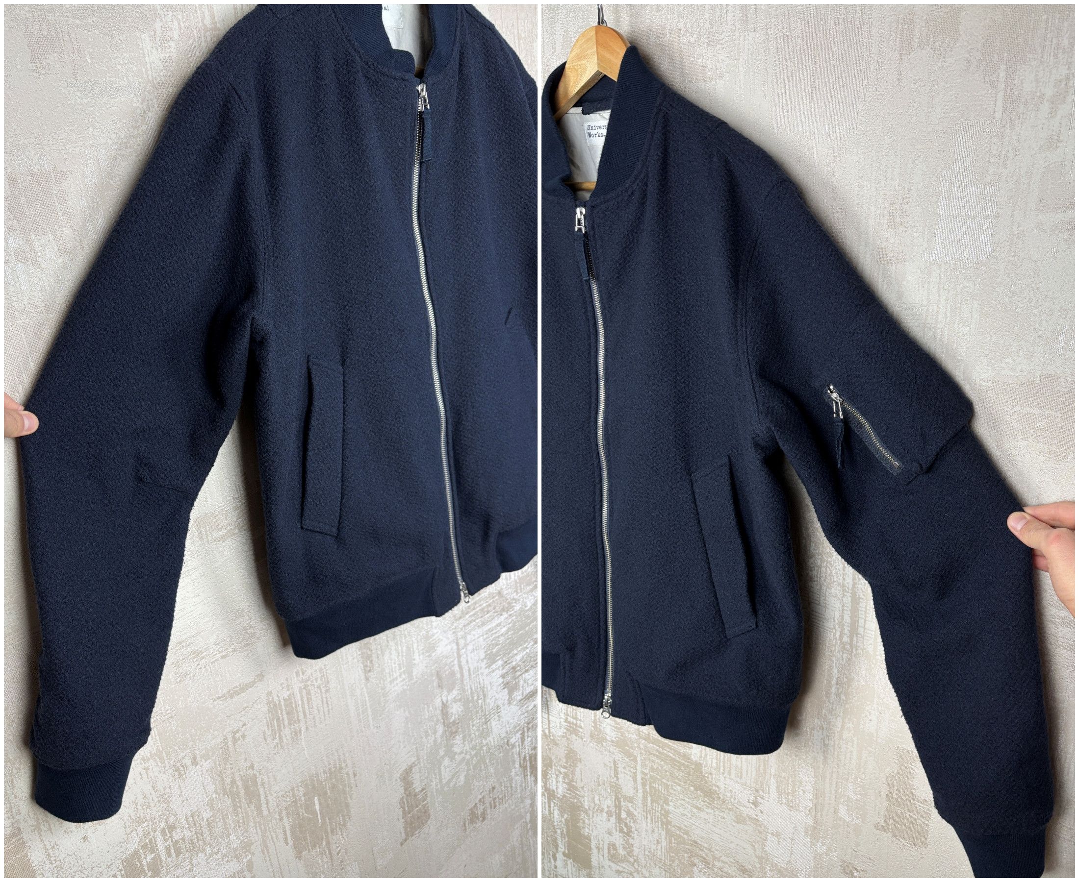 Universal Works Universal Works Wool Blend Bomber Navy Blue Size US L / EU 52-54 / 3 - 7 Thumbnail