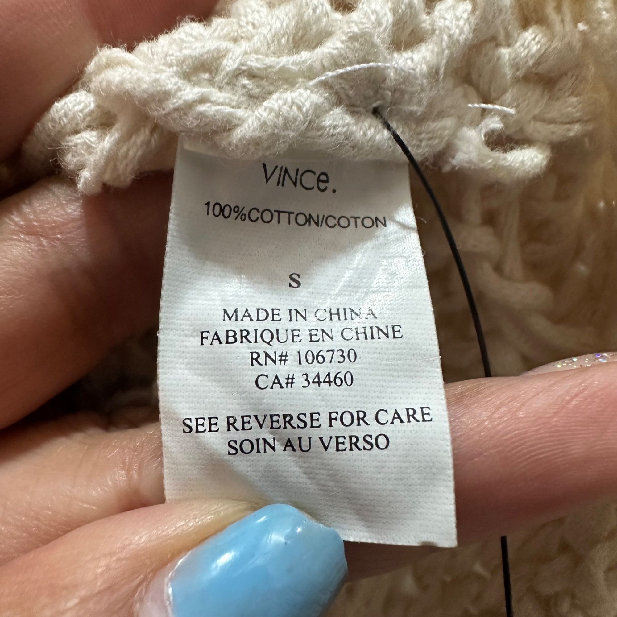 Vince ⭐Vince Womens Sweater Hand Knitted Sz S Long Sleeve Tie 100% Size S / US 4 / IT 40 - 7 Thumbnail