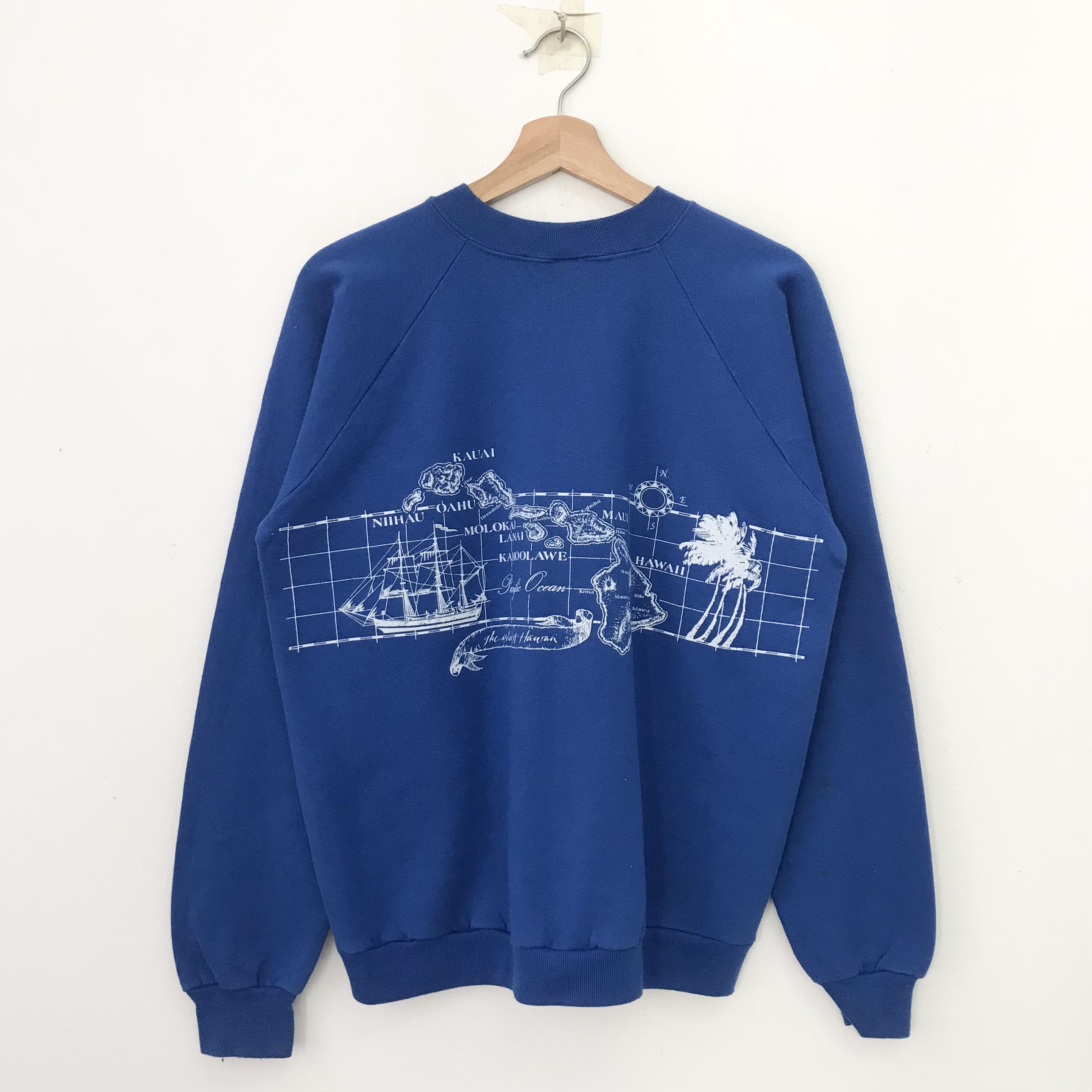Vintage Vintage 90's The Island Of Hawaii Blue sweatshirt - 646 Size US M / EU 48-50 / 2 - 2 Thumbnail