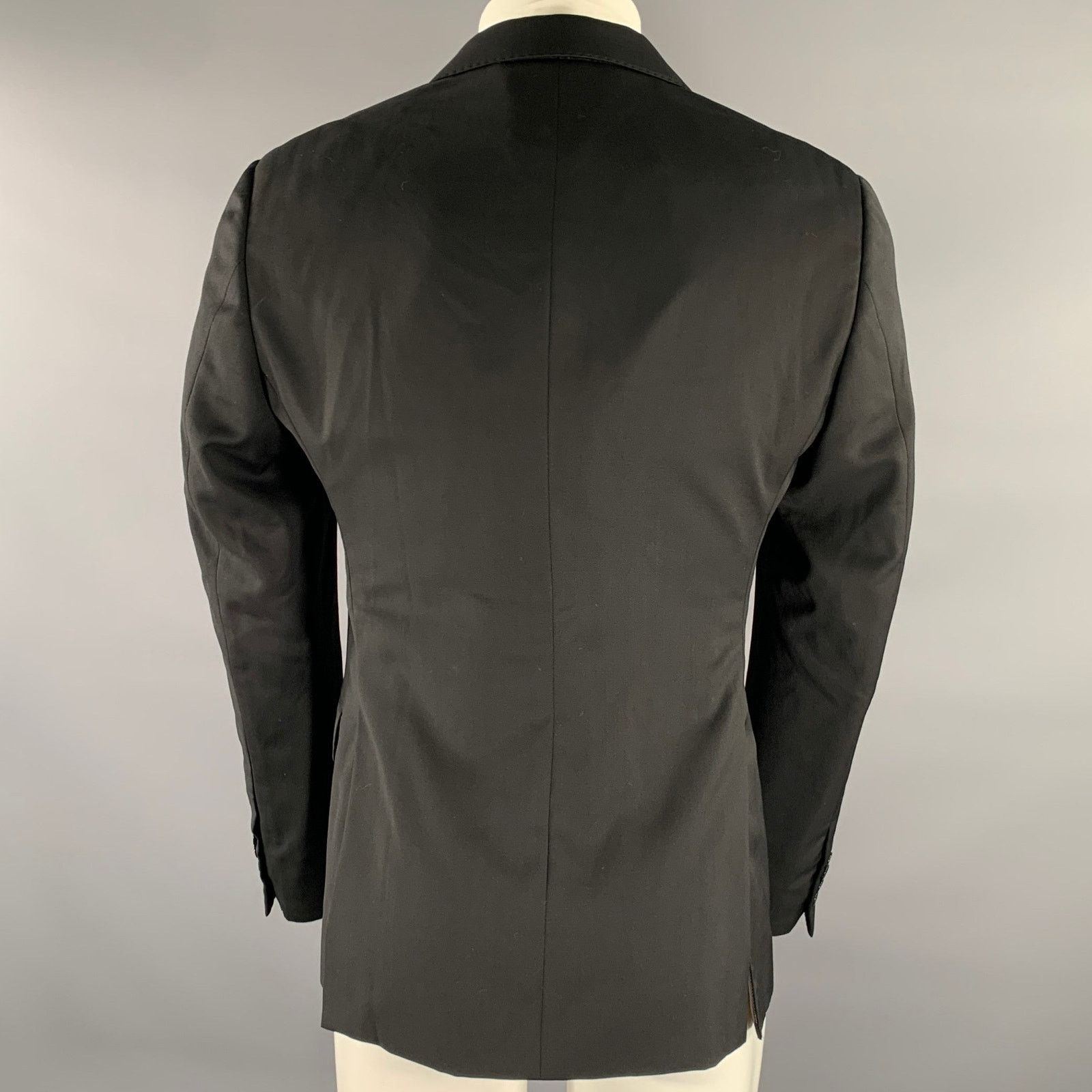 Armani Collezioni ARMANI COLLEZIONI Size 40 Black Wool Notch Lapel Sport Coat Size 40R - 4 Thumbnail