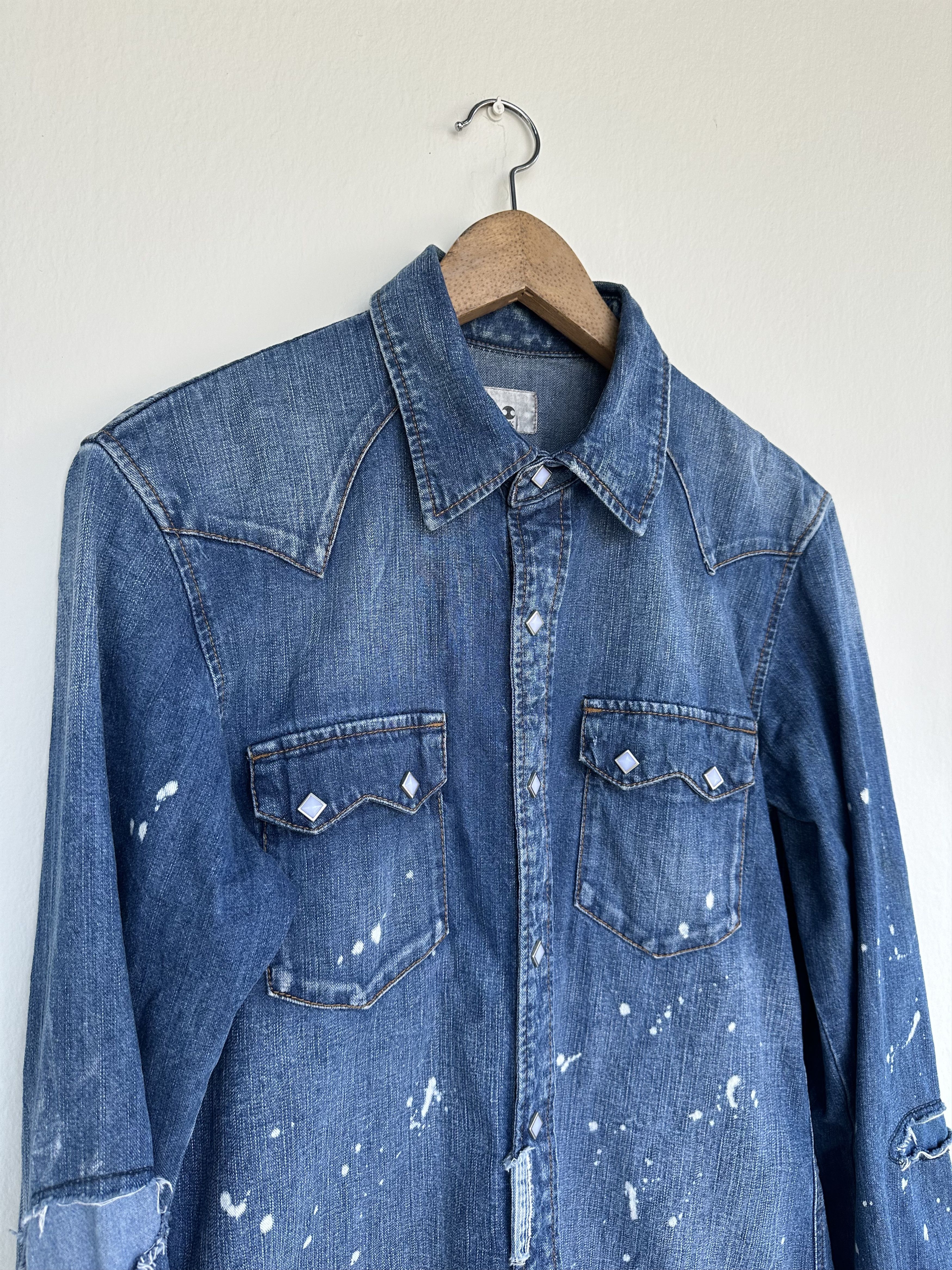 Takeo Kikuchi Vintage TK Paint Splatter Patchwork Western Shirt Size US L / EU 52-54 / 3 - 7 Thumbnail