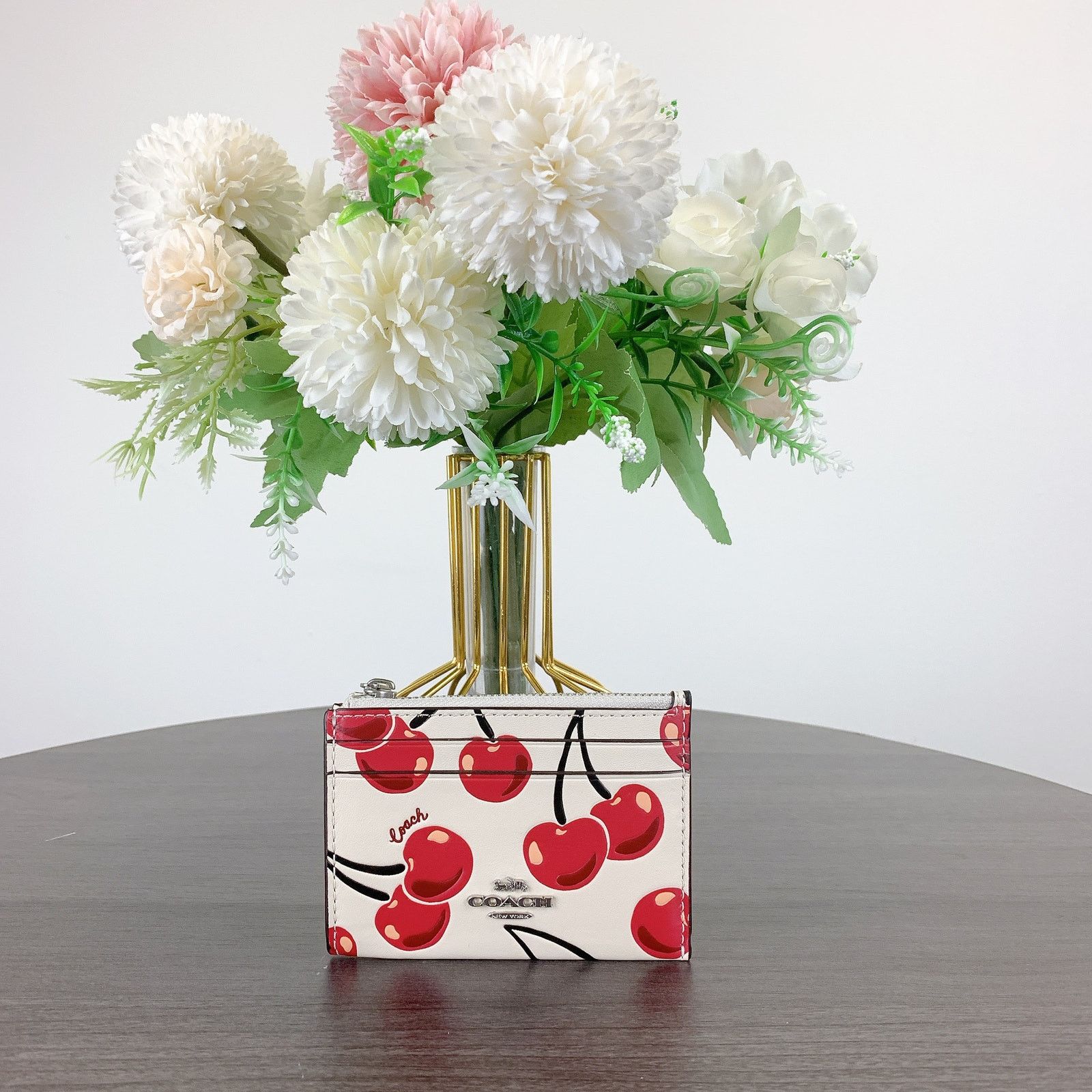 Coach Coach CZ463 Mini Skinny Id Case With Cherry Print Size ONE SIZE - 1 Thumbnail
