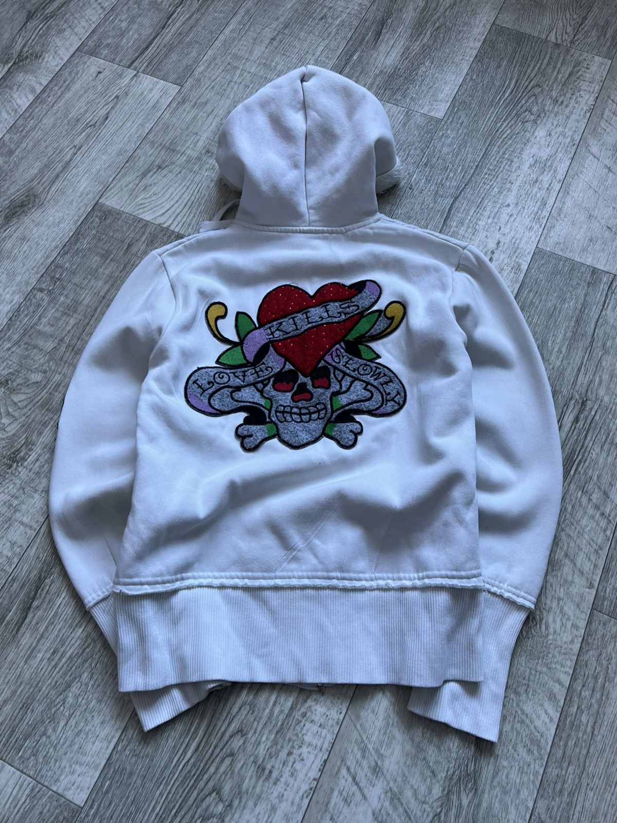 Ed Hardy Crazy Vintage Ed Hardy Faux Fur Zip Cristian Audigier 00s Size M / US 6-8 / IT 42-44 - 5 Thumbnail