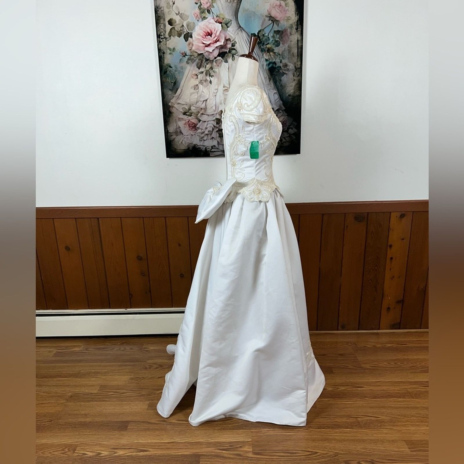 Vintage New Vintage 1980s/90s Forever Yours Beaded Wedding Gown! Size L / US 10 / IT 46 - 5 Thumbnail