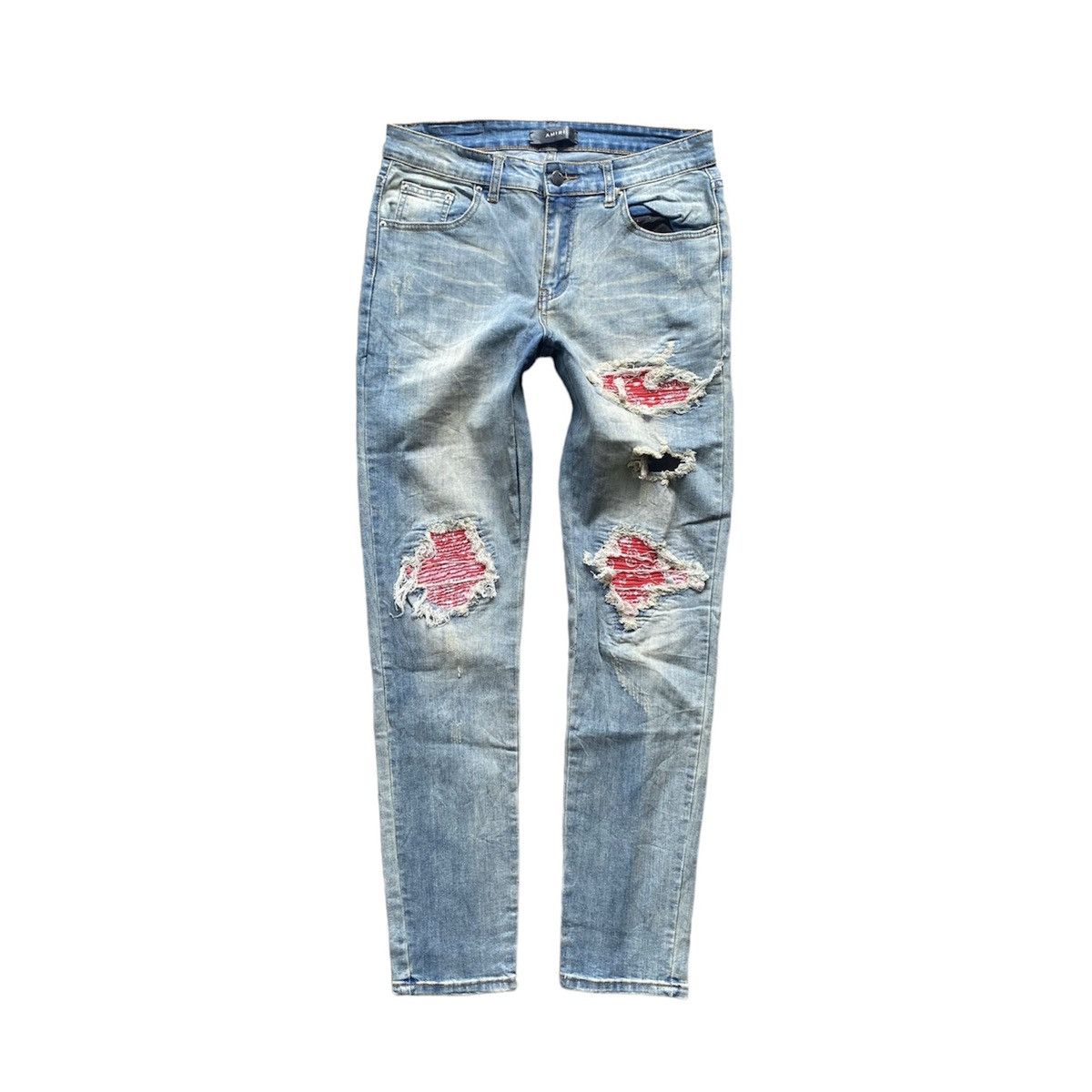 Designer Designer distressed denim boro patches skinny Size US 32 / EU 48 - 1 Thumbnail