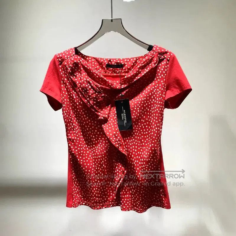 Max Mara MaxMara Red Cotton Short Sleeve T-shirt . Size S / US 4 / IT 40 - 1 Thumbnail