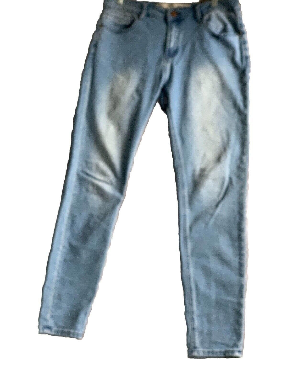 Designer Barbell Apparel Jeans Blue Denim Straight Stretch Distressed Size US 31 - 1 Thumbnail