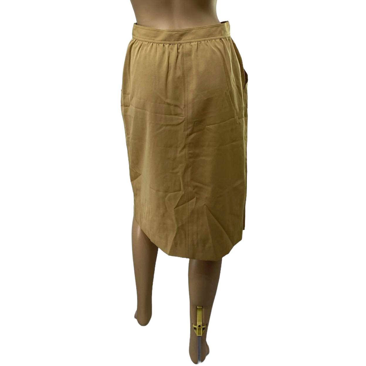 Gucci × Vintage GUCCI Vintage Light Brown Buttoned Wool Skirt Size 32" / US 10 / IT 46 - 4 Thumbnail