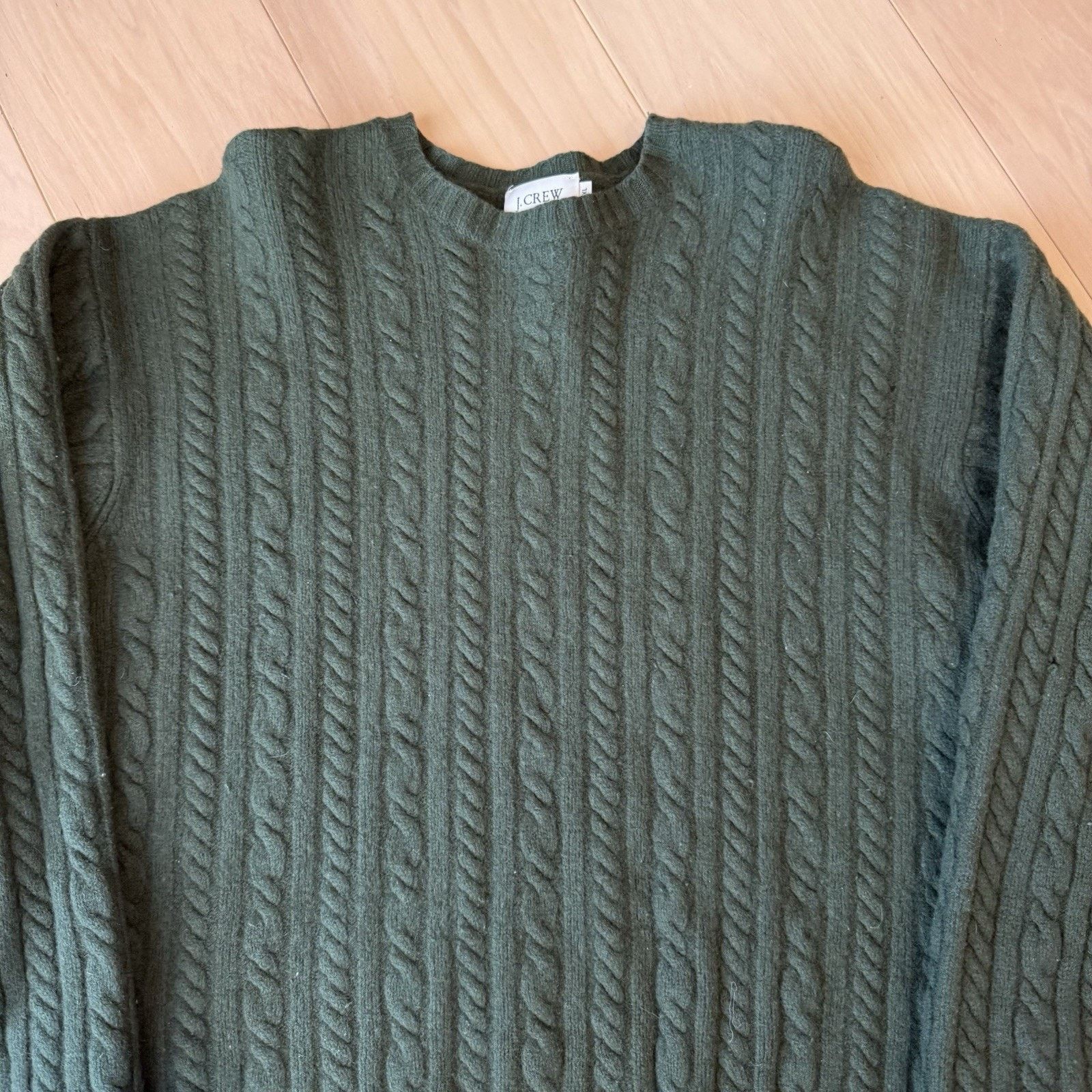 J.Crew Vintage J Crew Cable Knit Wool Sweater XL Green Oarsman Size US XL / EU 56 / 4 - 4 Thumbnail