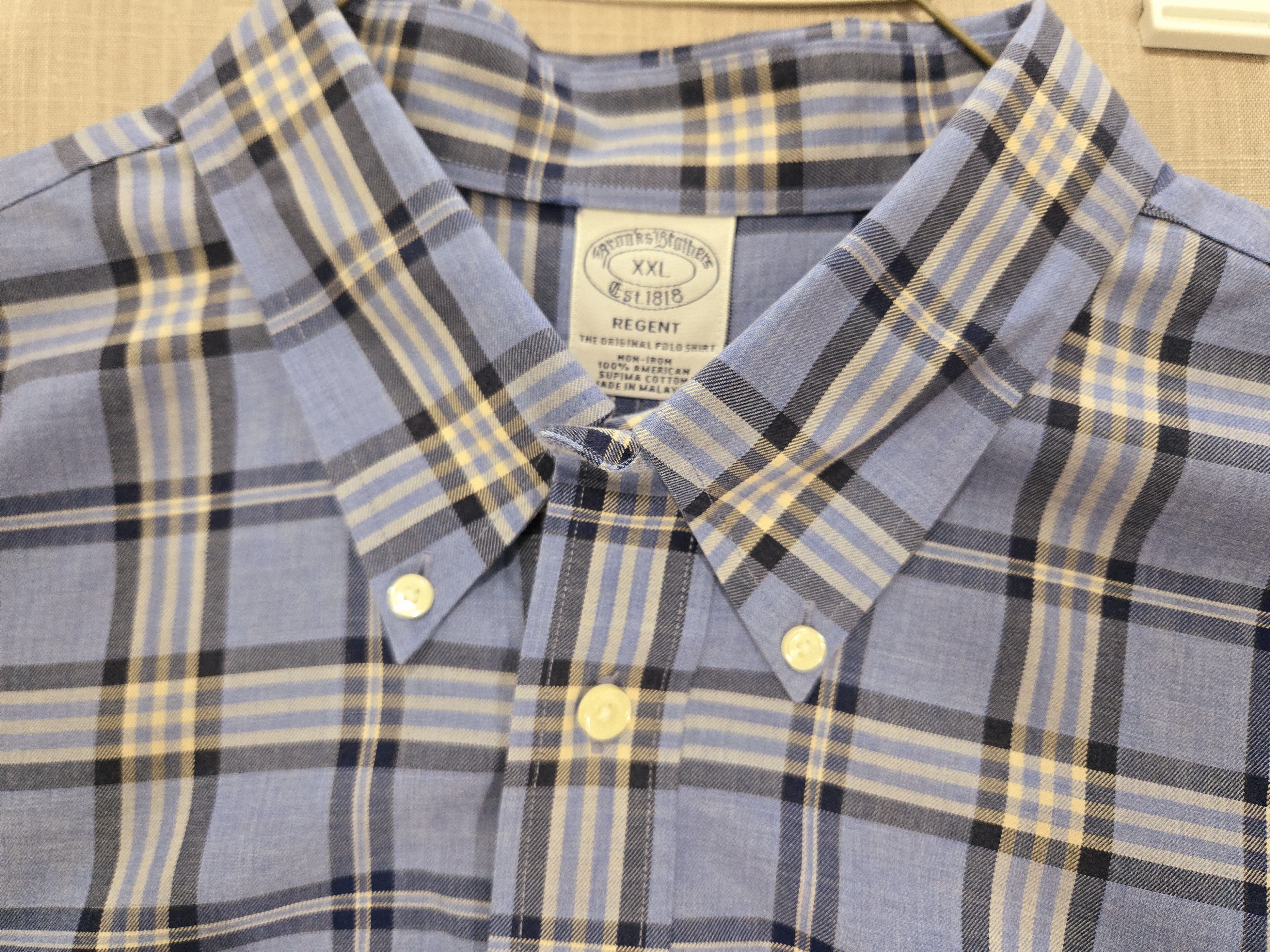 Brooks Brothers Brooks Brothers Blue Plaid Regents Shirt - NEW Size US XXL / EU 58 / 5 - 1 Thumbnail