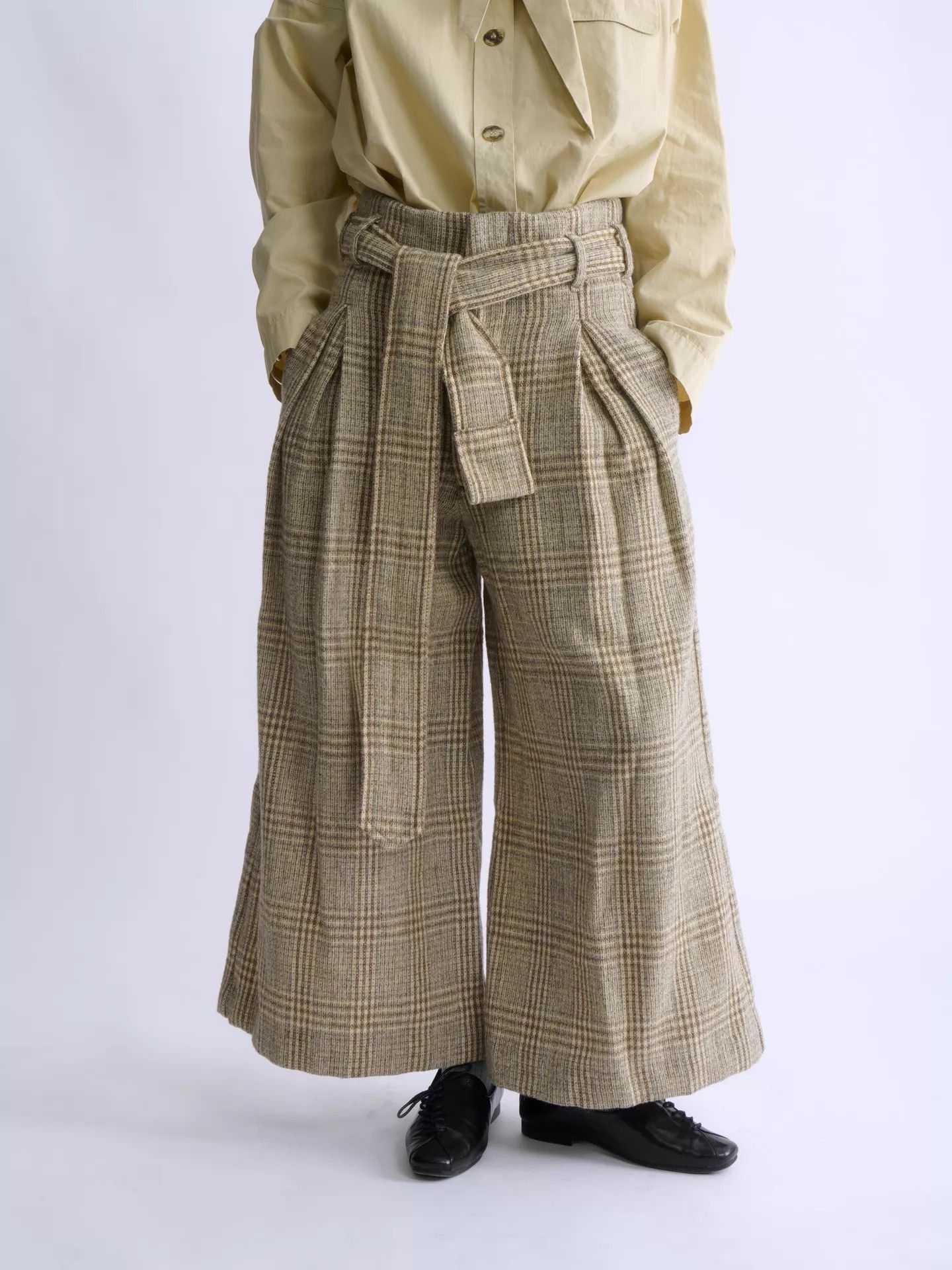 Vivienne Westwood Vivienne Westwood Hi-Waist Belted Check W-Leg Wool Trousers Size 26" / US 2 / IT 38 - 6 Thumbnail