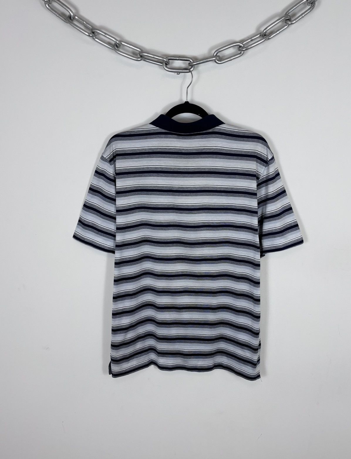 Corneliani Corneliani Men’s Multi Striped Short Sleeve Polo Shirt Size US XL / EU 56 / 4 - 11 Thumbnail