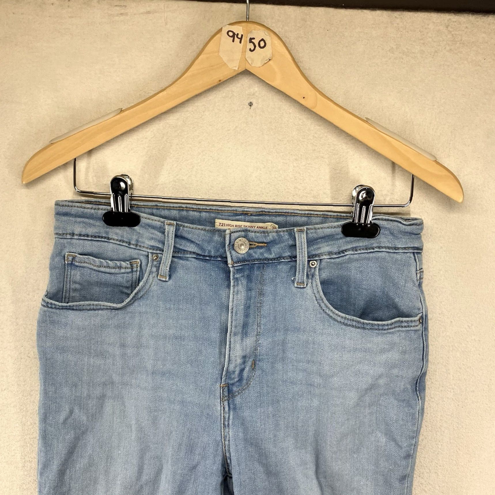 Levi's Levi's Women's 721 Jeans High Rise Skinny Ankle Cloudy Blue 28 Stretch Soft Size 28" / US 6 / IT 42 - 6 Thumbnail