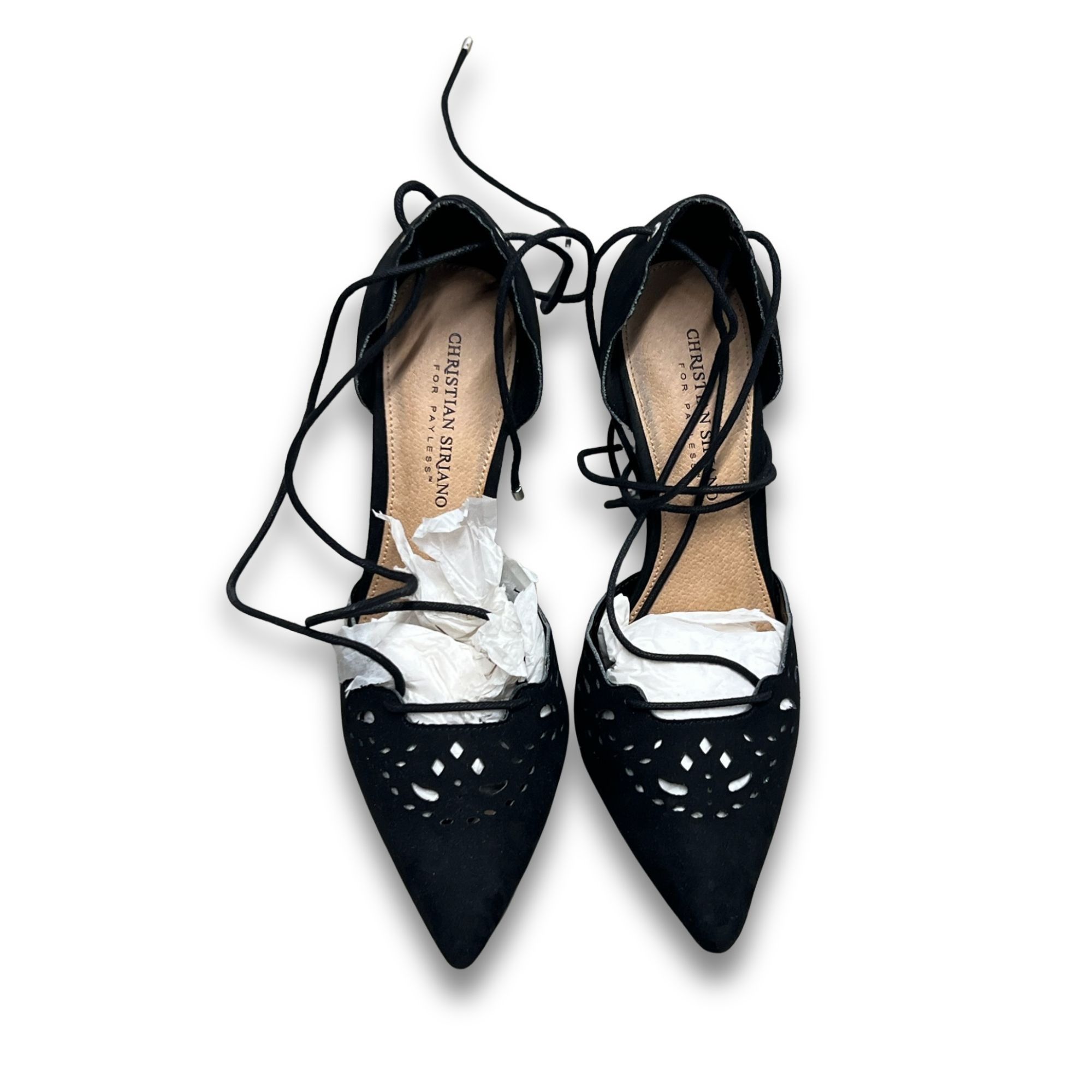 Christian Siriano Christian Siriano Black Josephine Lace-Up Heels Size 8.5 Poi Size US 8.5 / IT 38.5 - 2 Thumbnail