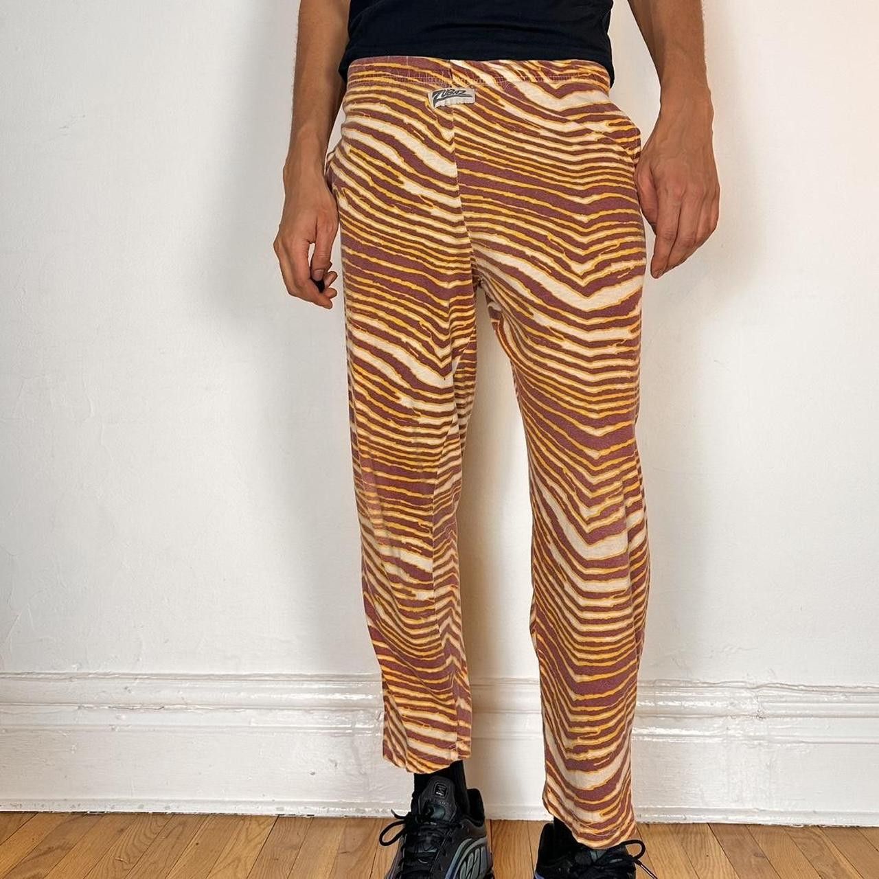 Zubaz Vintage Zubaz Maroon & Yellow Tiger Striped Pants - Small Size US 26 / EU 42 - 2 Thumbnail