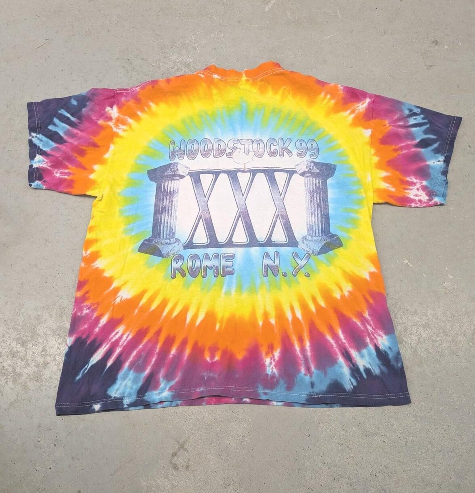 Gildan Vintage Woodstock 99 Rome New York Tie Dye T-shirt Size US L / EU 52-54 / 3 - 3 Thumbnail